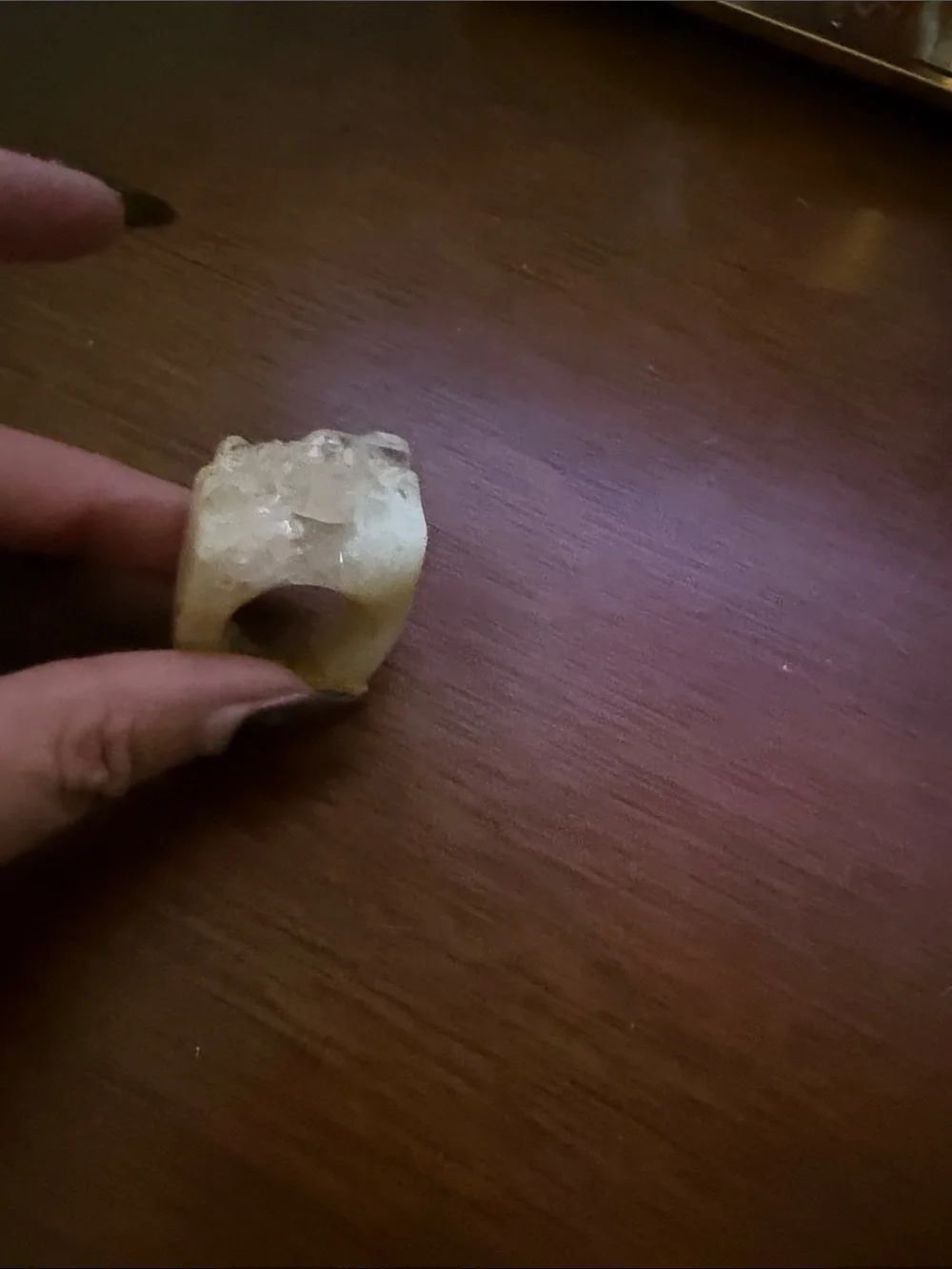 Crystal Cluster Statement Ring - Natural Clear/White glued back together